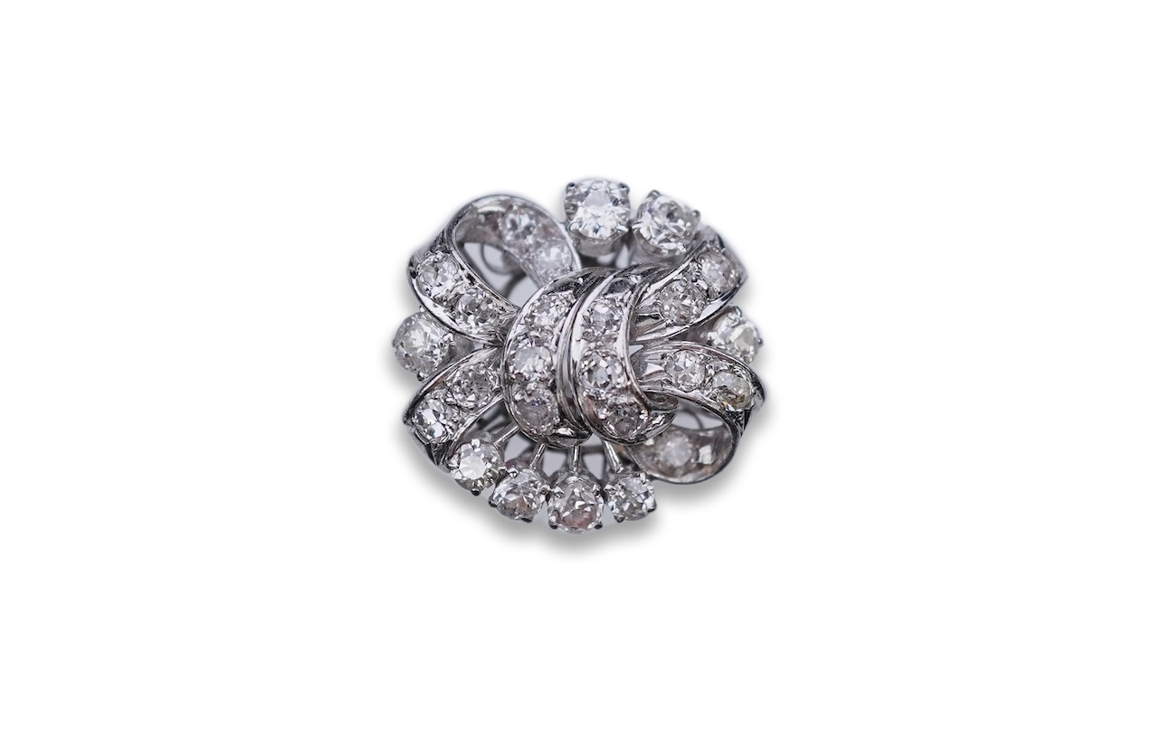 A diamond cocktail ring, mid 20th century